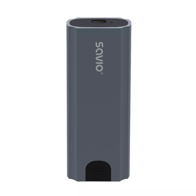 M.2 SSD-behuizing SAVIO AK-67 grijs, USB 10 Gbit/s, ondersteuning voor enkele M.2-schijven