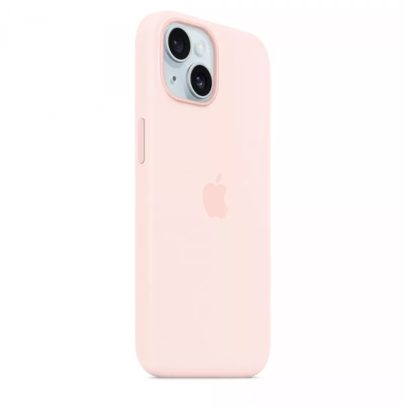 Siliconen hoes met MagSafe voor iPhone 15 - lichtroze