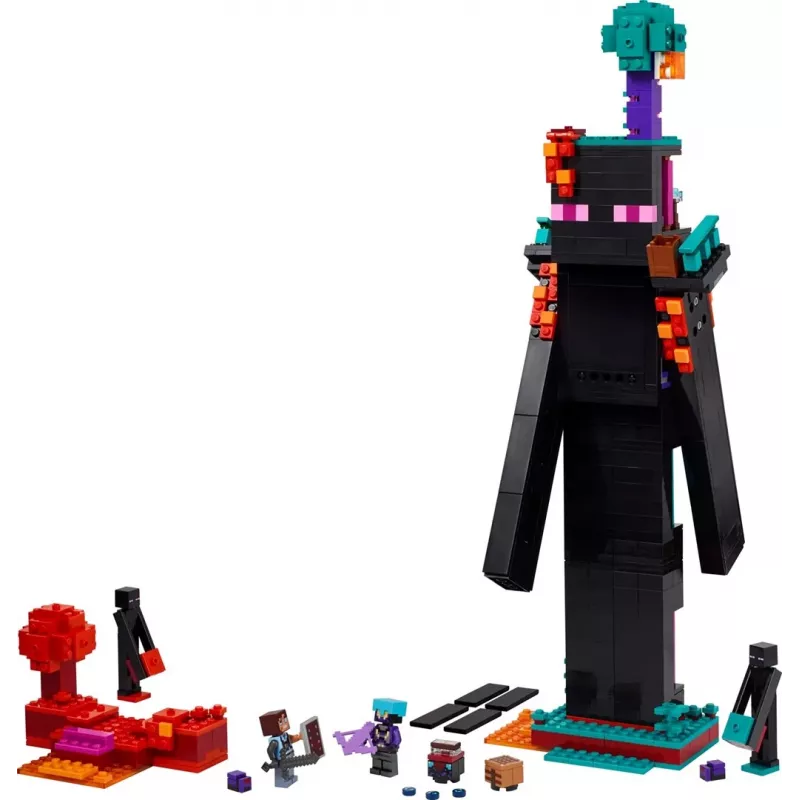 Constructiespeelgoed LEGO Minecraft set 21279 De Enderman-toren, 867 onderdelen, 2 minifiguren, 450 mm hoogte