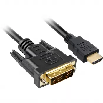 Sharkoon adapterkabel - single link - HDMI mannelijk naar DVI-D mannelijk