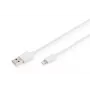 DIGITUS - Lightning-kabel - Lightning (M) naar USB (M) - 1,0 m - dubbele isolatie - wit - gegoten - voor Apple iPad/iPhone/iPod (Lightning) (DB-600106-010-W)