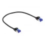 Netwerkkabel DeLOCK RJ45 Cat.6A S/FTP slank 0.25m zwart