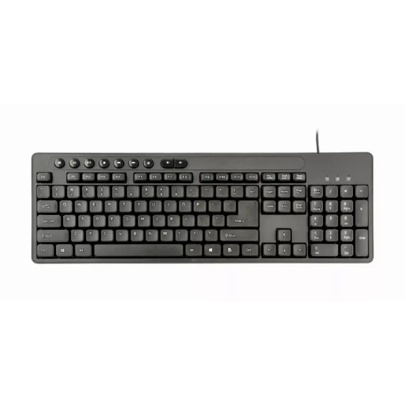 Bekabeld full-size toetsenbord Gembird KBS-UM-04 USB QWERTY US-Engels met muis, zwart, 1,5 m kabel
