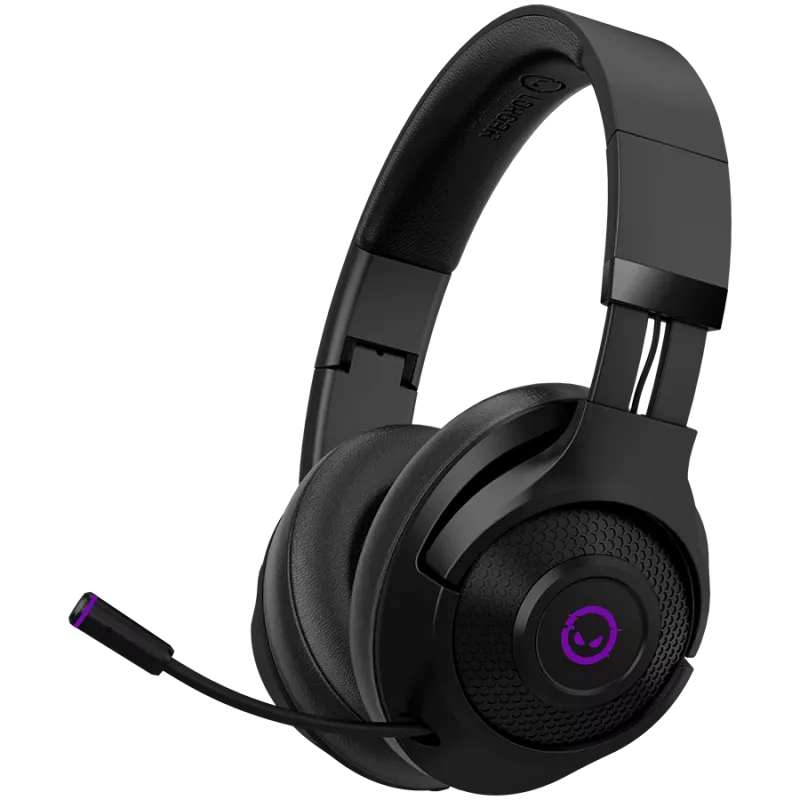 Lorgar Noah 702 (LRG-GHS702) draadloze gaming-headset, Bluetooth 5.3, USB-ontvanger, 3,5 mm AUX, 40 mm drivers, 1000 mAh, RGB, zwart