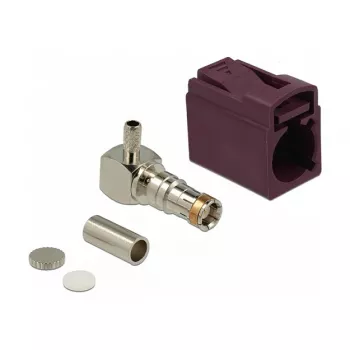 Coaxconnector DELOCK 89716 – FAKRA D stekker, 90° haaks, 13,8 × 21,5 × 9,5 mm