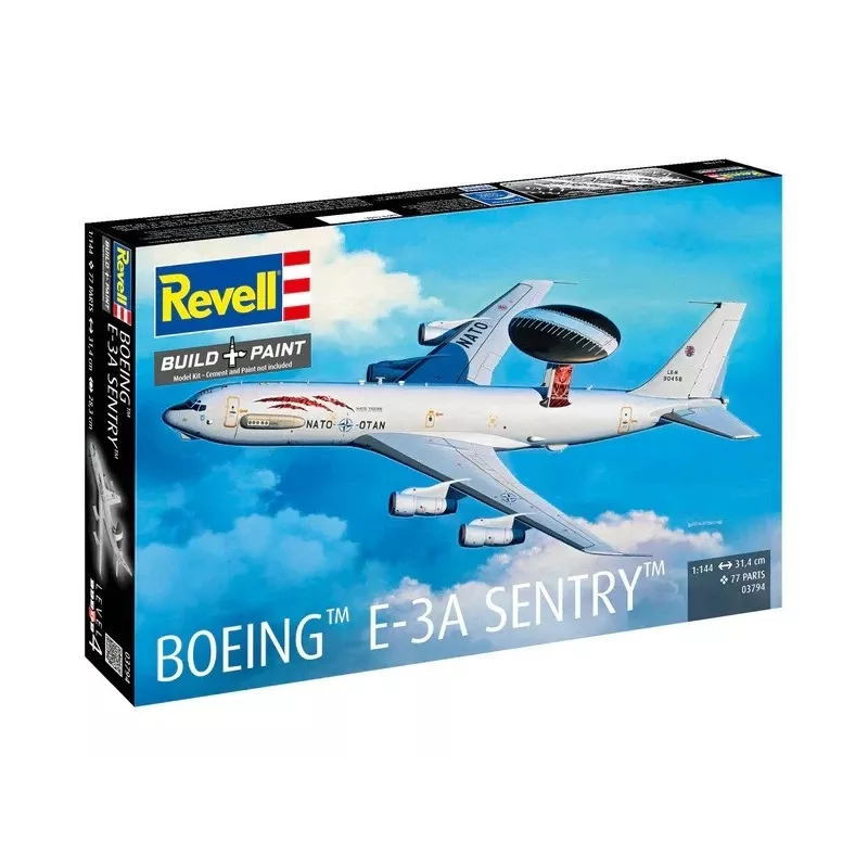 Plastic model REVELL Boeing E-3A Sentry vliegtuigmodelbouwpakket schaal 1:144