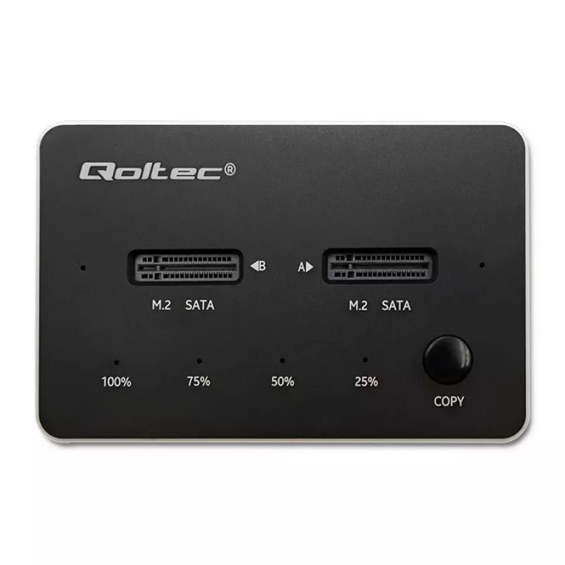 Qoltec 50310 dockingstation 2x SSD M.2 SATA NGFF USB Type-C