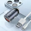 Autolader usams C38 30W — 1x USB-A + 1x USB-C snelladen