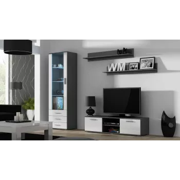 Cama TV-standaard SOHO 140 grijs/wit glanzend
