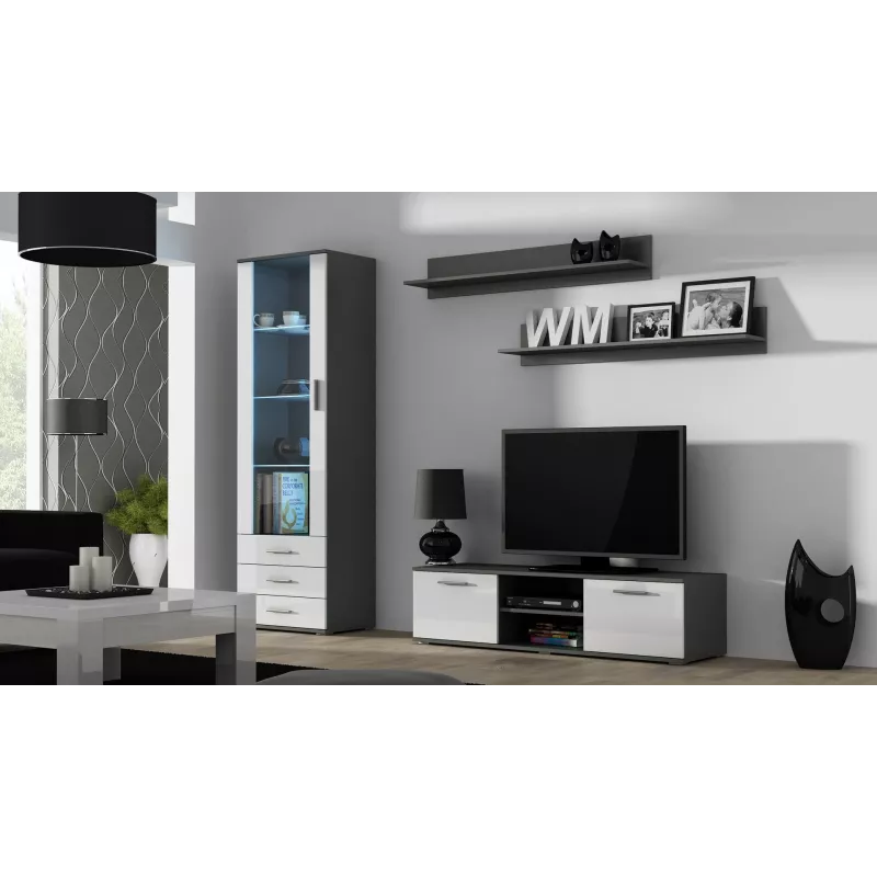 Cama TV-standaard SOHO 140 grijs/wit glanzend