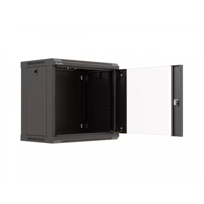 Wandmontage rack LANBERG WF03-5309-10B, 9U, 500×350×540 mm, max. belasting 60 kg, zwart