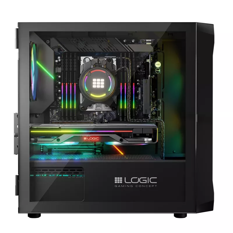 Computerbehuizing Logic Concept Portos Mini ARGB Micro ATX zwart