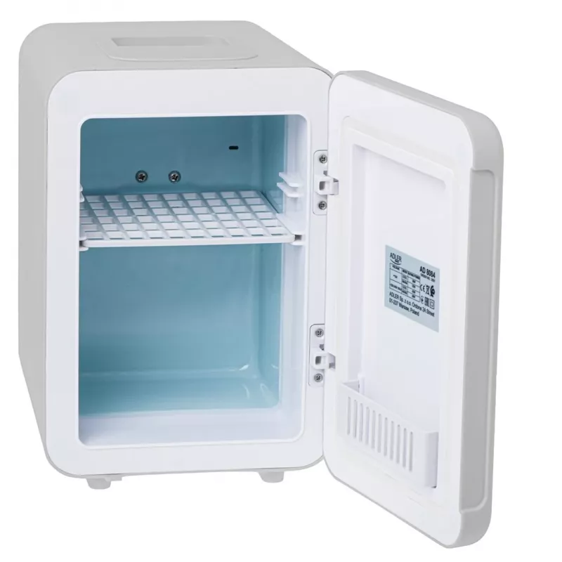 Minikoelkast Adler AD 8084G — compact grijs 12V/230V, 4 L inhoud, draagbaar, deur rechtsdraaiend