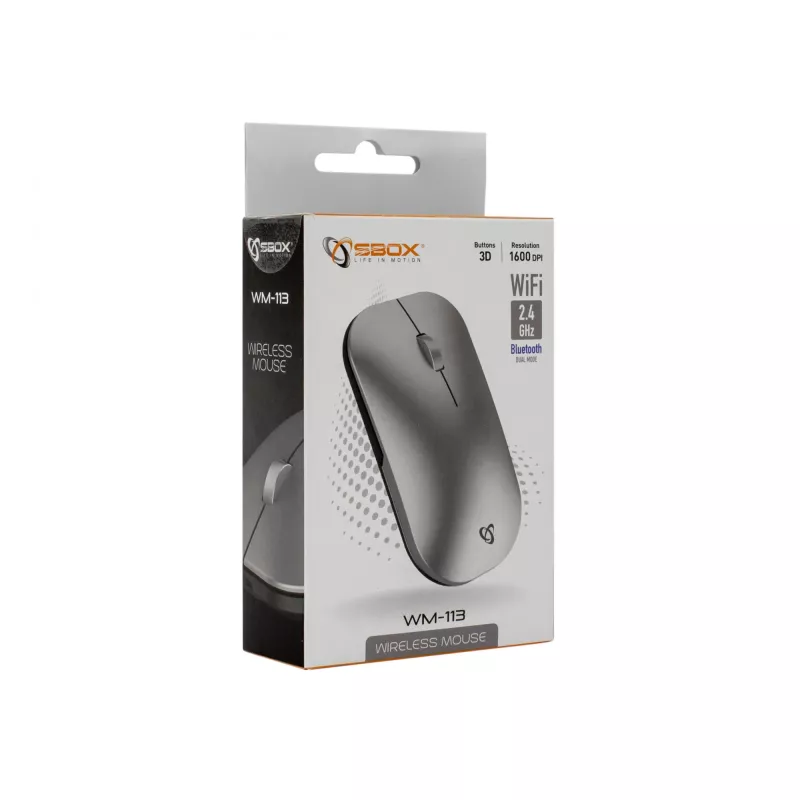 Muis SBOX WM-113 Draadloos RF Draadloos + Bluetooth + USB Type-C