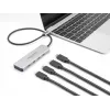 DeLOCK USB Type-C hub 10 Gbps 4 poorten aluminium grijs