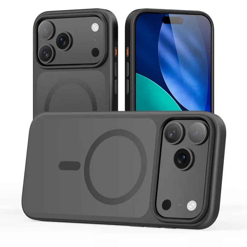 StyleShell INVISIO, telefoonhoesje zwart, iPhone 17 Pro Max, compatibel met MagSafe