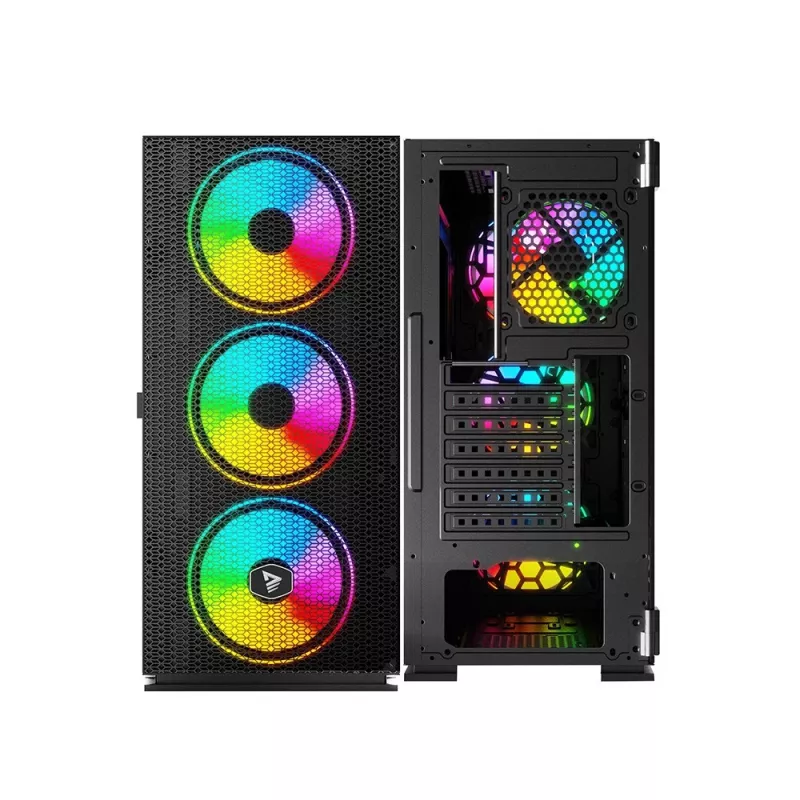 SAVIO pc-behuizing Raptor X1 ARGB glas/mesh zwart