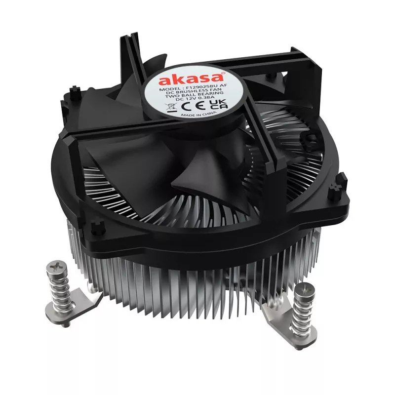 Akasa Intel LGA1700 processor hybride koeler 9 cm aluminium, zwart 1 stk.