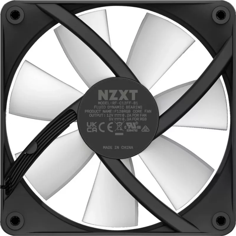 NZXT F120 RGB Core behuizingsventilator 120 mm, 4-pins PWM, zwart