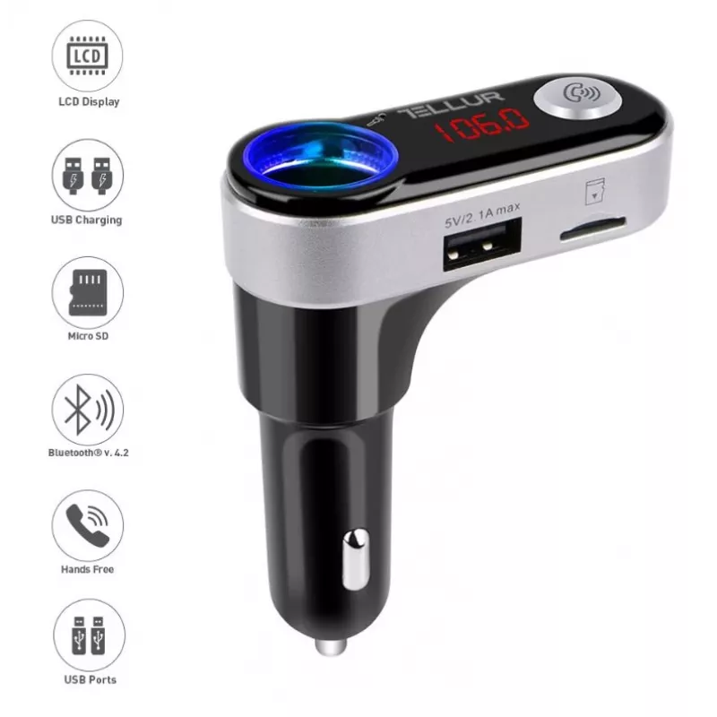 Tellur FMT-B2 FM-transmitter, zwart