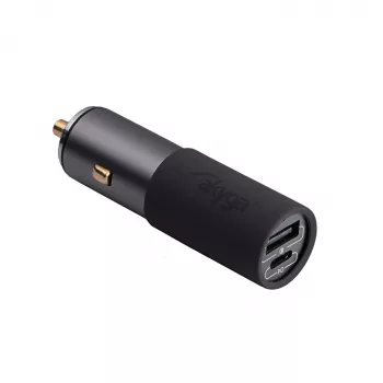 Akyga AK-CH-26 GaN-auto-oplader 12/24 V, 100 W, USB-C PD 3.0 + USB-A QC 3.0, grijs