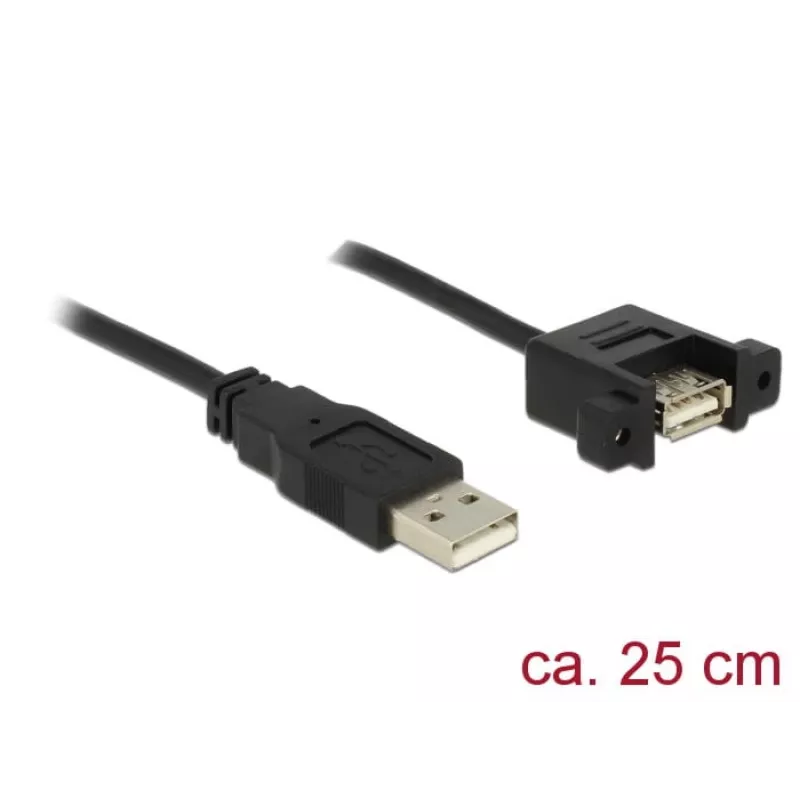 USB-kabel DeLOCK 85462 USB 2.0 0,25 m zwart