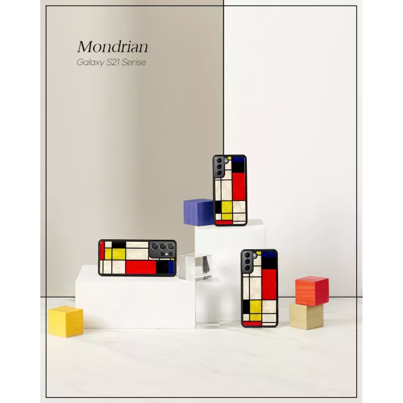 Beschermhoes iKins voor Samsung Galaxy S21+ — Mondrian zwart
