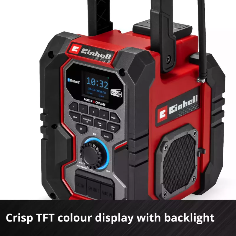 Draagbare radio EINHELL TE-CR 18 Li DAB+ FM Bluetooth USB, accu-aangedreven (TE-CR 18 Li compatibel)