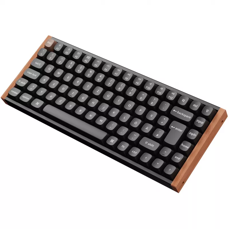 Keychron K2 HE (zwart/hout, DE-layout, Gateron Double-Rail Magnetic Nebula, aluminium frame)