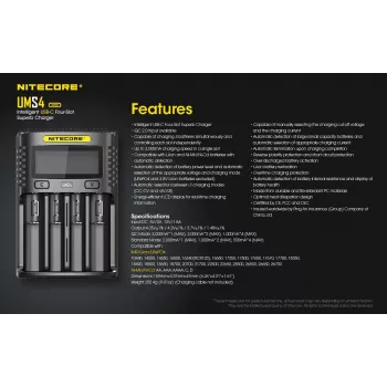 Oplader Nitecore UMS4