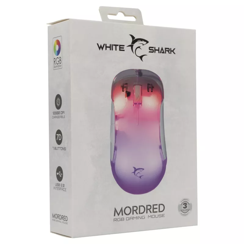 Muis White Shark GM-5017 Mordred wit USB