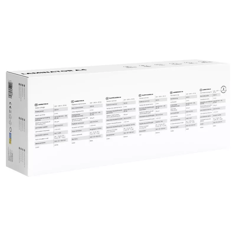 Koud-/heetlaminator SAVIO LR-01/W — max. breedte 230 mm, 320 mm/min, 300 W, wit