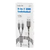 LogiLink CU0202 USB-kabel USB 2.0 1,2 m USB A USB C/Micro-USB A grijs