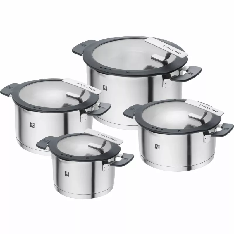 ZWILLING SIMPLIFY 66870-004-0 pannenset RVS 4-dlg. zilver zwart