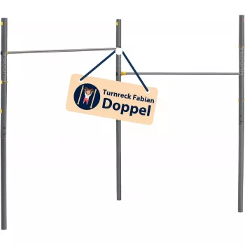 horizontal bar Fabian Pro double, fitnessapparaat Grijs