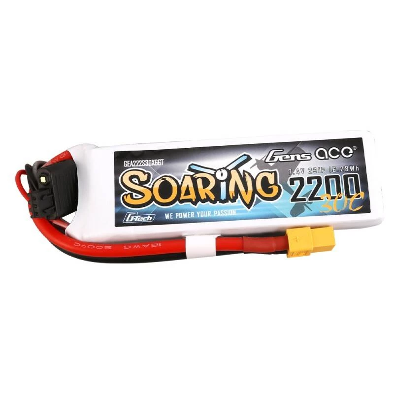 Gens Ace G-Tech Soaring 2200mAh 7.4V 30C 2S1P XT60 accu