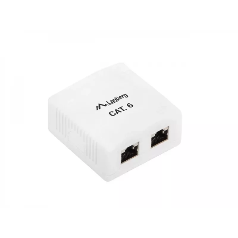 Lanberg OS6-0002-W opbouwdoos, 2x RJ45 Cat.6, wit