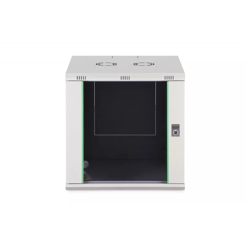 Wandmontagerack DIGITUS Dynamic-N 12U 600x600 mm IP20, slot met sleutel, kabelmanagement, ongemonteerd