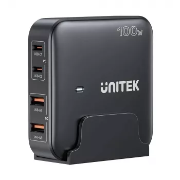 Unitek bureau-oplader P1229ABK01-EU 100 W met 2× USB-A en 2× USB-C