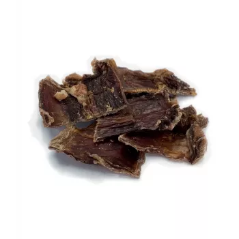Hondensnack BULT Eko Gedroogd Rund 70 g — enkelvoudige gedehydrateerde rundvleessnack voor honden, eiwit 67,2 %, vet 15,7 %
