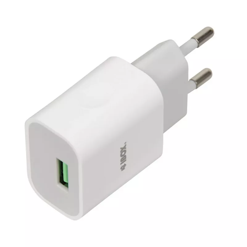 Oplader iBOX C-41 USB 2A, 1 USB-poort, microUSB-kabel, wit