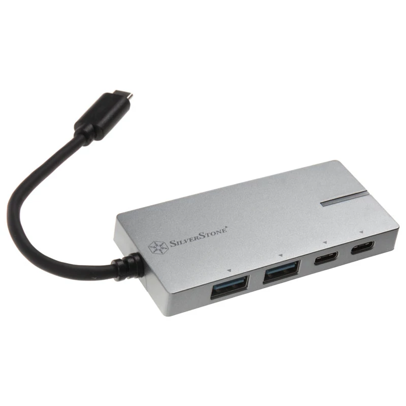 USB 3.1-C adapter SILVERSTONE SST-EP09C – USB-C-naar-USB-A-connectiviteit, zilveren afwerking