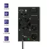 Qoltec 53042 UPS (uninterruptible power supply) dubbelconversie (online) 1 kVA 800 W 2 AC-uitgangen