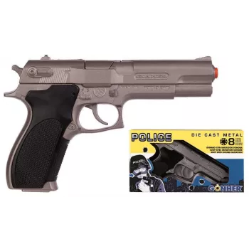 Speelgoed dartpistool Pulio Police GONHER 45/0 15545 — model met veermechanisme voor enkele schoten