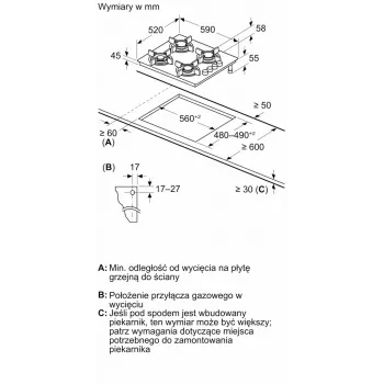 BOSCH gaskookplaat POH6B6K30