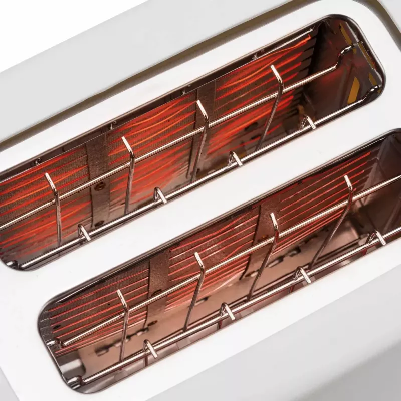 Jata JETT1048 broodrooster, 2 sleuven, 750 W, 6 roosterstanden, wit
