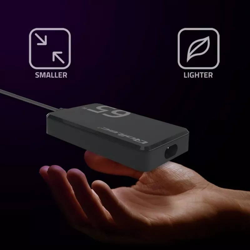 QOLTEC oplader 65W GaN Super Fast slank PD 5-20V 3,25A USB-C