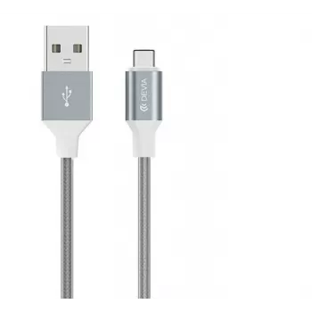 USB Micro-B-kabel Devia Pheez Serie 1 m, 5V 2,4A, grijs