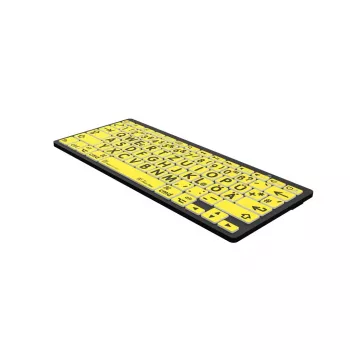 Logickeyboard LKB-LPBY-BTON-DE Toetsenbord Bluetooth QWERTZ Duits Zwart - Geel (LKB-LPBY-BTON-DE)