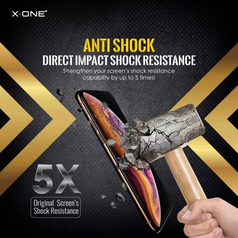 Schermfolie X-ONE Extreme Shock Eliminator voor iPhone X — zwart, stootvast, duurzaam